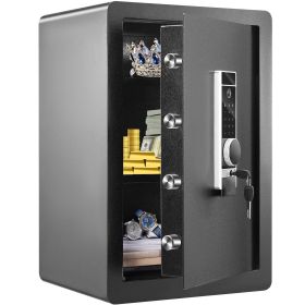 Safe, 2.2 Cubic Feet Home Safe, Steel Security Safe with Fingerprint, Digital Keypad and 2 Keys, Cabinet Safe with Large Fire-proof Bag, Protect Cash