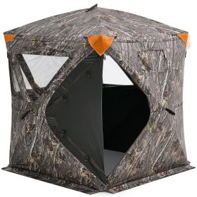 Hunting Blind, 270° Ground Blind, 1-2 Person Pop Up Deer Blind for Hunting with Carrying Bag, Portable Resilient Hunting Tent