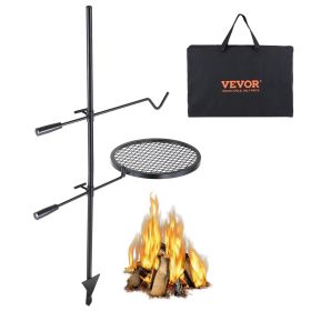 Swivel Campfire Grill, Fire Pit Grill Grate over Fire Pits, Heavy Duty Steel Grill Grates, 360° Adjustable Open Fire Outdoor Cooking Equipment