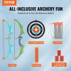 Bow and Arrow Set for Kids, 2 Pack LED Light Up Archery Set with 20 Suction Cup Arrows, 2 Hanging Targets, 2 Quivers, 3 Target Cans