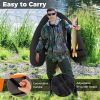 350lbs Inflatable Fishing Float Tube - 2 Air Chambers, Rod Holder+Fish Ruler, Orange+Gray