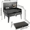 1pcs box home outdoor folding grill portable multifunctional camping barbecue grill, comes with tools, easy to use, suitable for outdoor camping