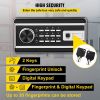 Safe Box, 2.1 CU.FT Fingerprint Safe Box for Money with 2 Keys & Digital Keypad, Q235 Steel Safe Box for Storing Cash, Jewelry, Pistols, Documents